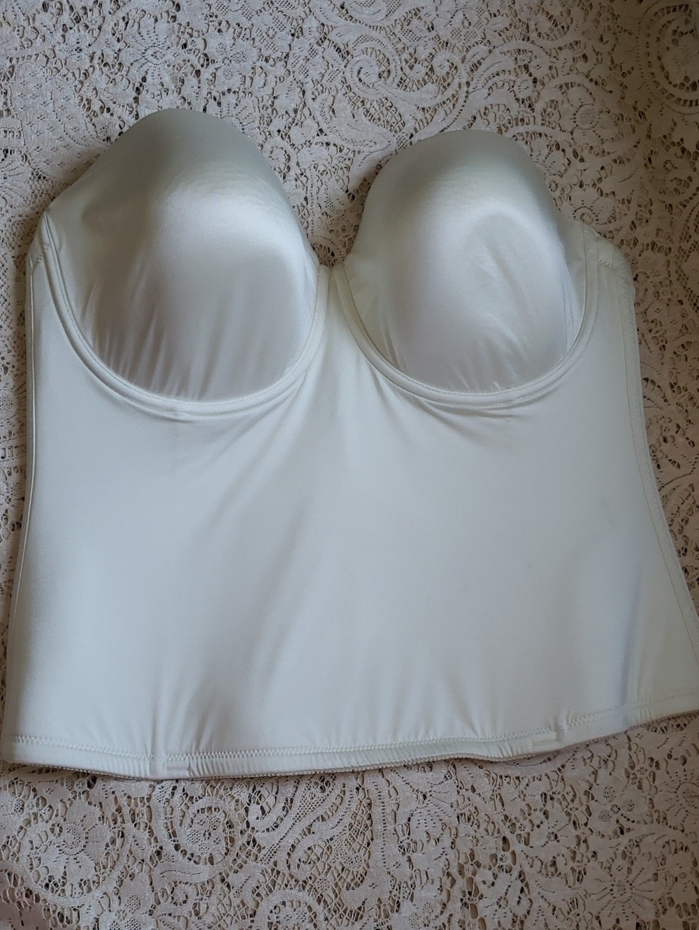 Dominique Strapless Longline Bustier in Ivory Size 42DD
